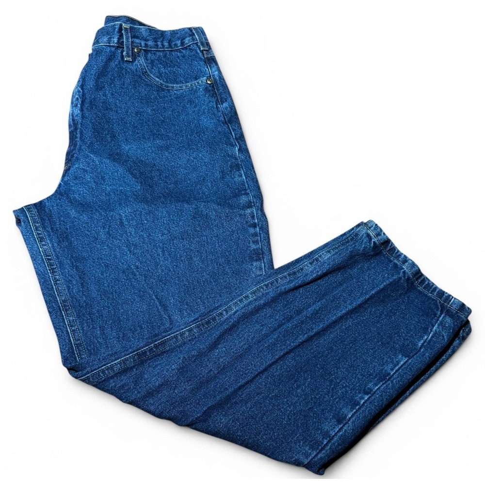 Vintage Carhartt Mens 42x30 Blue Denim Work Jeans Made In USA Relaxed Fit